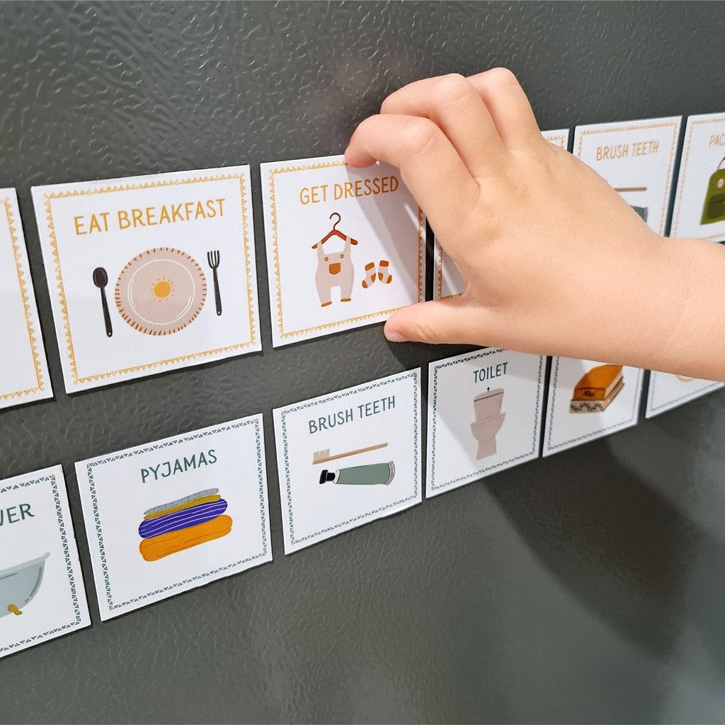 Magnetic Routine Cards – Visual Schedule for Kids The Creative Sprout