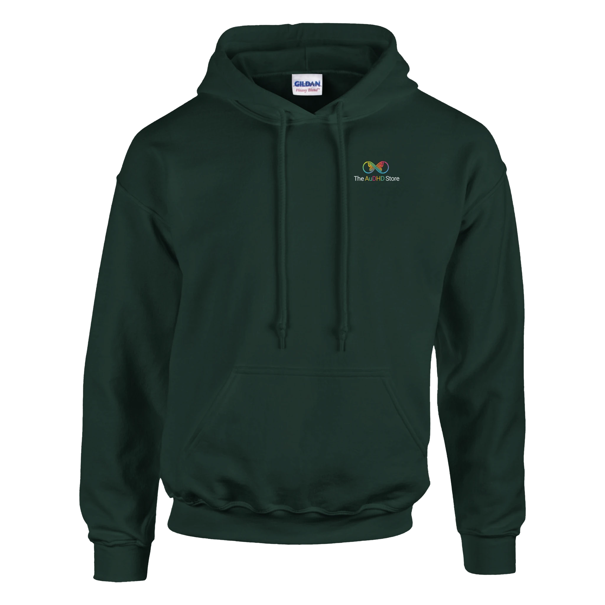 "The Original" Logo - #AuDHDaf! Hoodie Forest Green The AuDHD Store