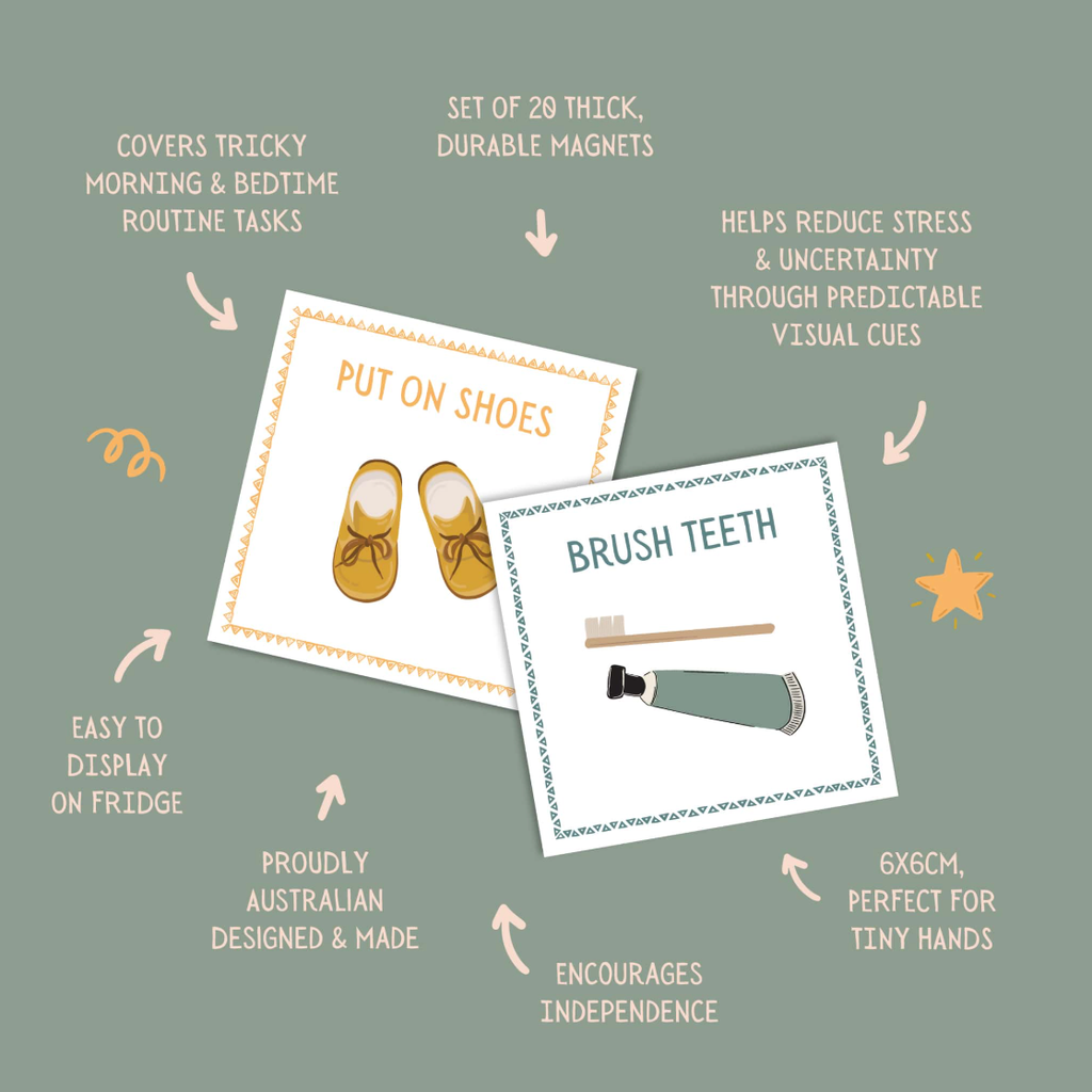 Magnetic Routine Cards – Visual Schedule for Kids The Creative Sprout