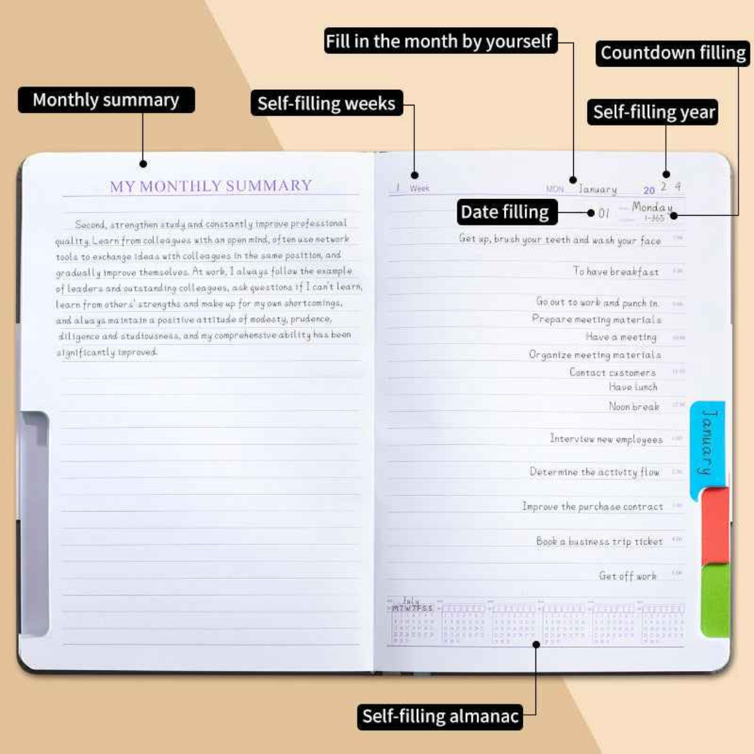 Undated A5 Daily Planner for Focus, Flexibility & Gentle Structure - Green The AuDHD Store