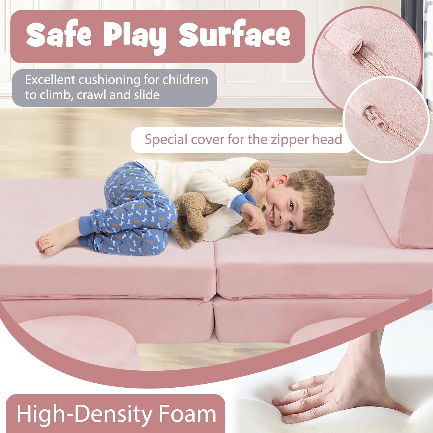 HONEY JOY 6 PCS Modular Convertible Kids Play-Couch The AuDHD Store