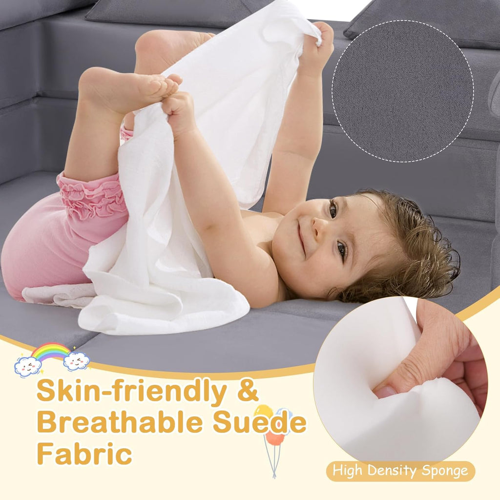 HONEY JOY 9 PCS Modular Convertible Kids Play-Couch The AuDHD Store