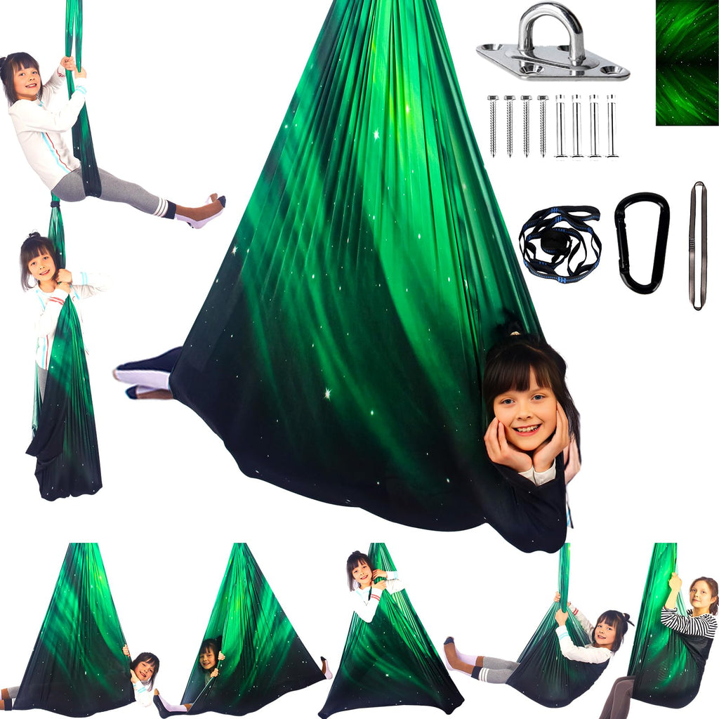 AuDHD Sensory Cuddle Swing with Hardware Space Green The AuDHD Store