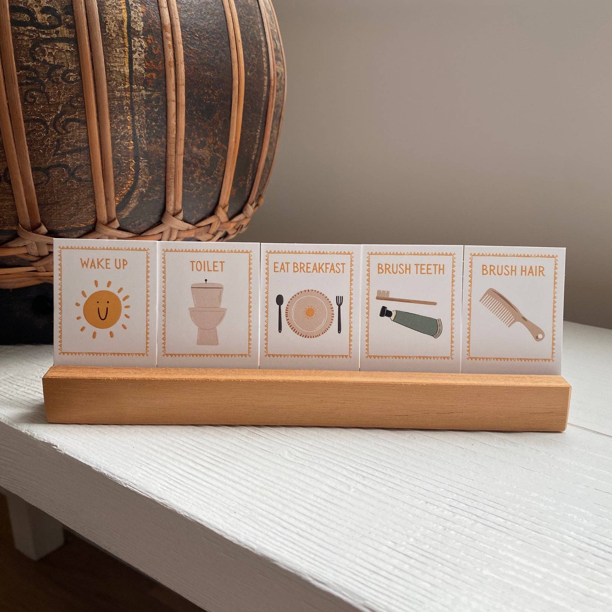 72 Daily Routine Cards + Display Stand | Visual Routine System