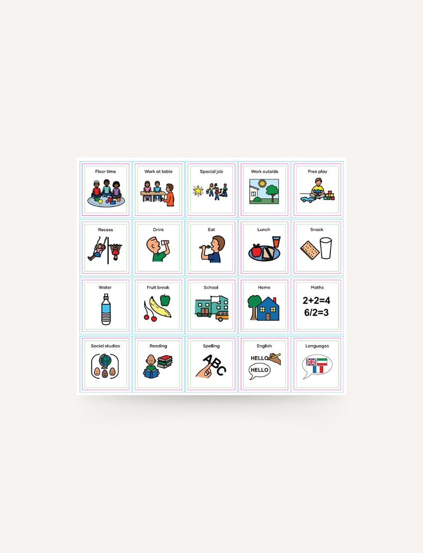 School Routines & Communication Magnetic Tile Set