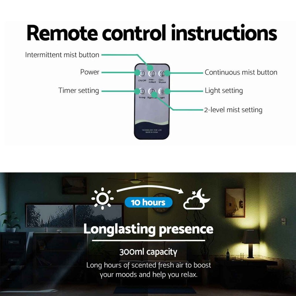 Devanti Aroma Diffuser Aromatherapy Humidifier 300ml The AuDHD Store