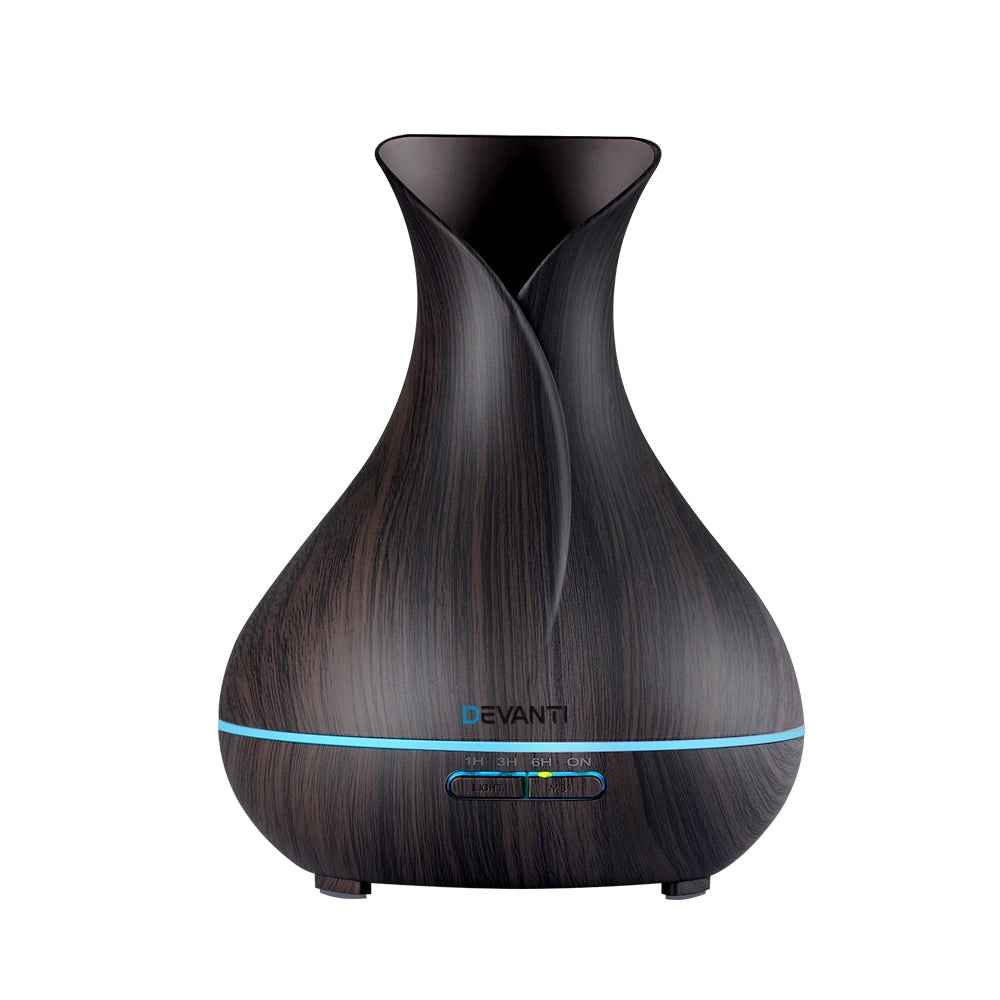 Devanti Aroma Diffuser Aromatherapy Dark Wood 400ml The AuDHD Store