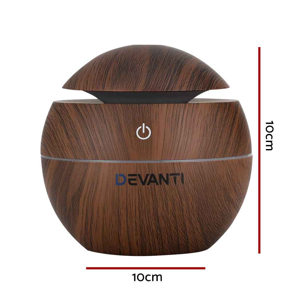 Devanti Aroma Diffuser Aromatherapy Dark Wood 130ml The AuDHD Store