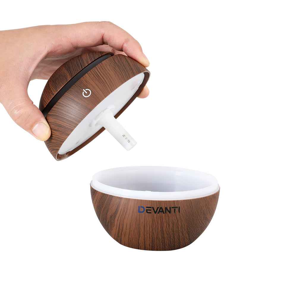 Devanti Aroma Diffuser Aromatherapy Dark Wood 130ml The AuDHD Store