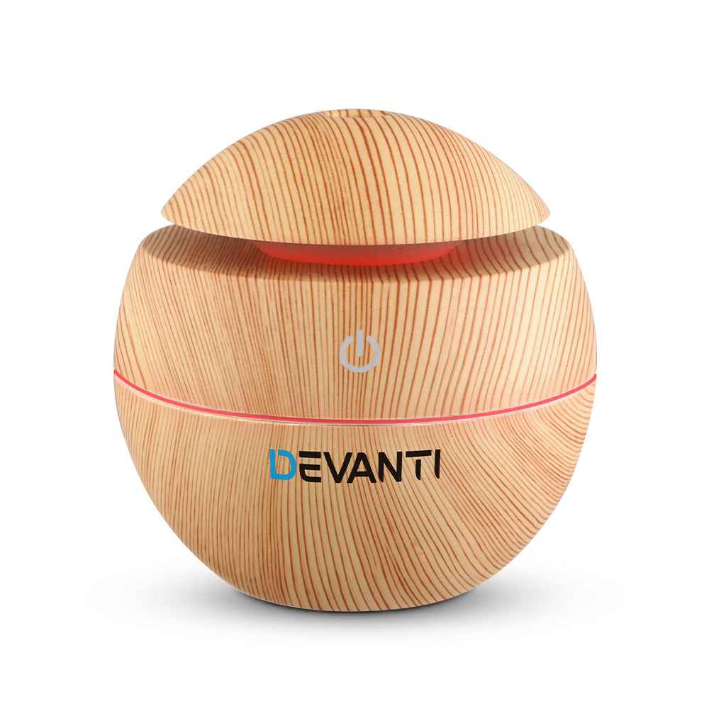 Devanti Aroma Diffuser Aromatherapy Light Wood 130ml The AuDHD Store