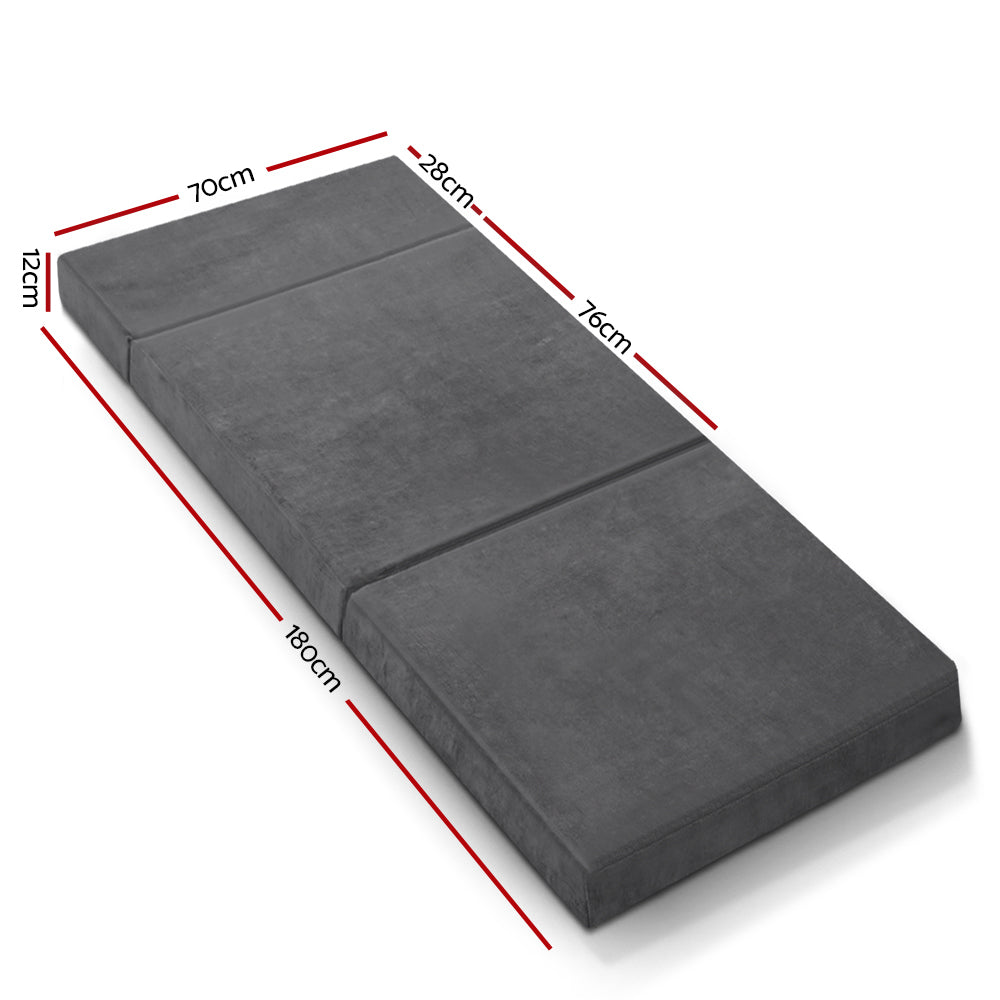 Giselle Bedding Foldable Foam Mattress - Single in Grey The AuDHD Store