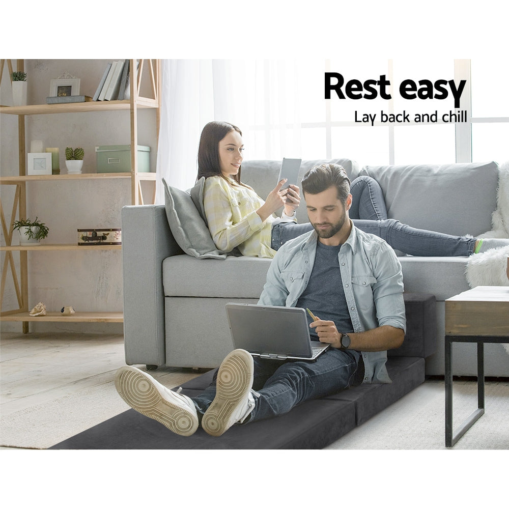 Giselle Bedding Foldable Foam Mattress - Single in Grey The AuDHD Store