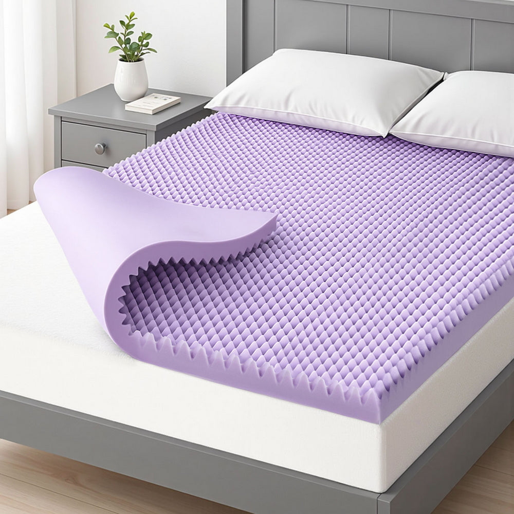 Giselle 5cm Lavender Infused Memory Foam Mattress Topper Size: Double The AuDHD Store