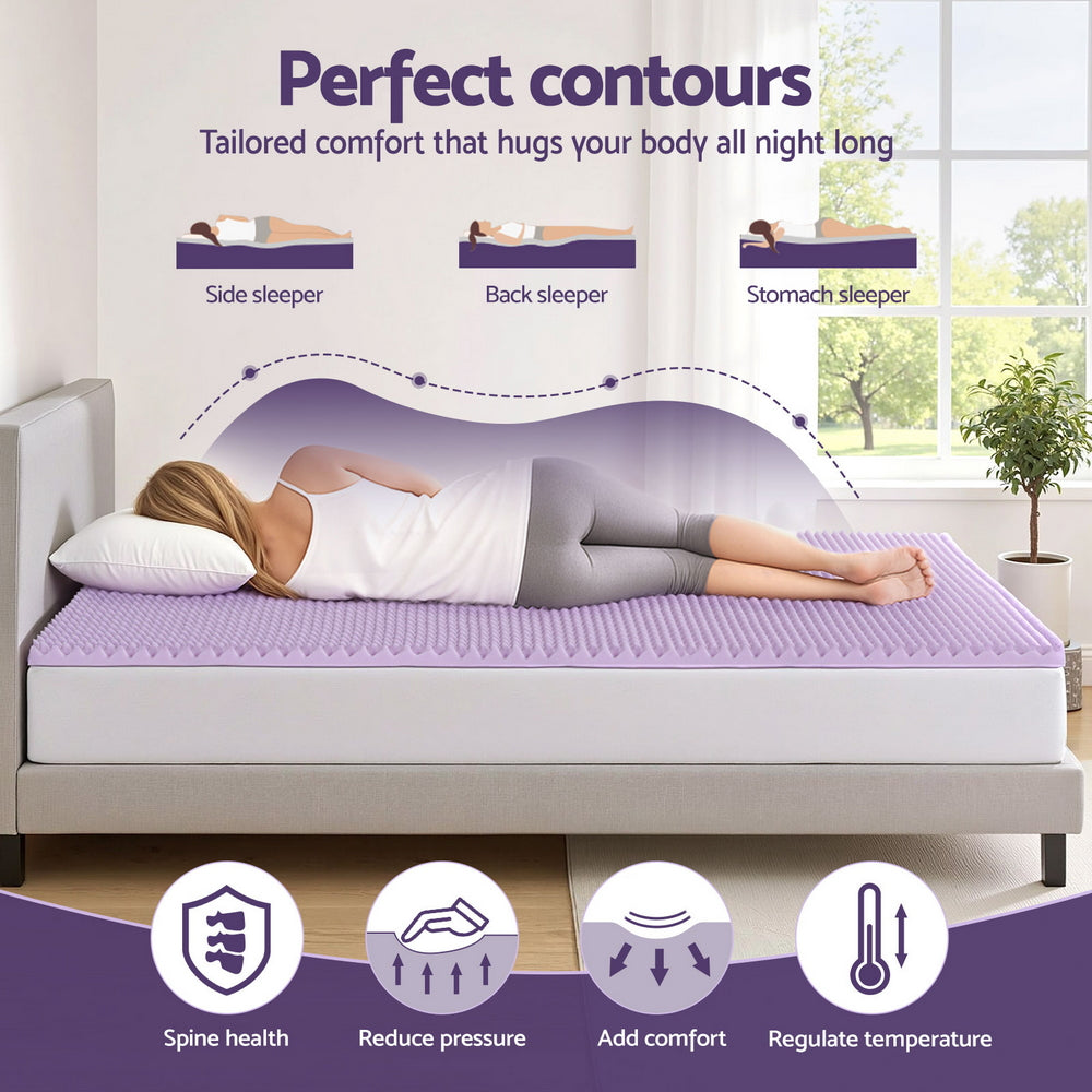Giselle 5cm Lavender Infused Memory Foam Mattress Topper Size: King The AuDHD Store