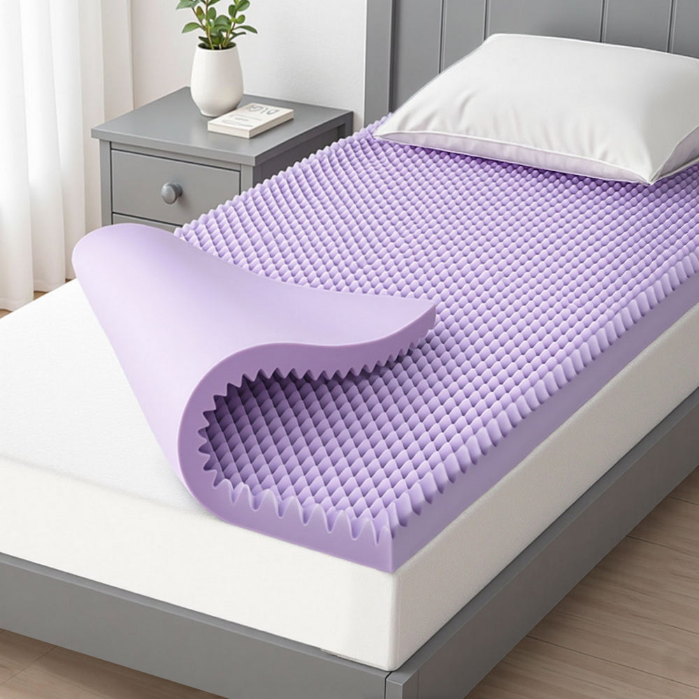 Giselle 5cm Lavender Infused Memory Foam Mattress Topper Size: Single The AuDHD Store