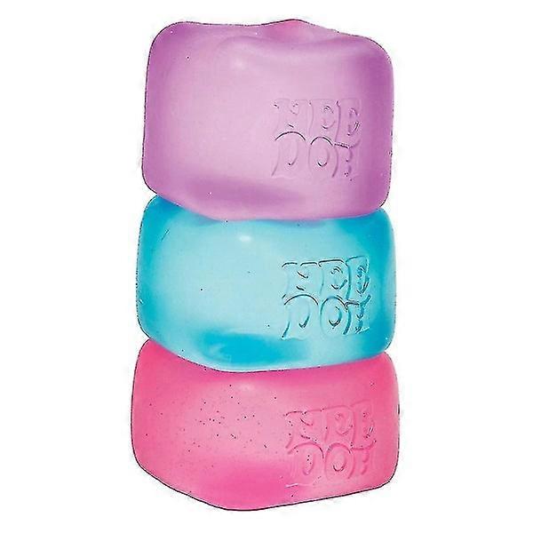 stack f 3 nee doh squish cubes n pink, blue and purple