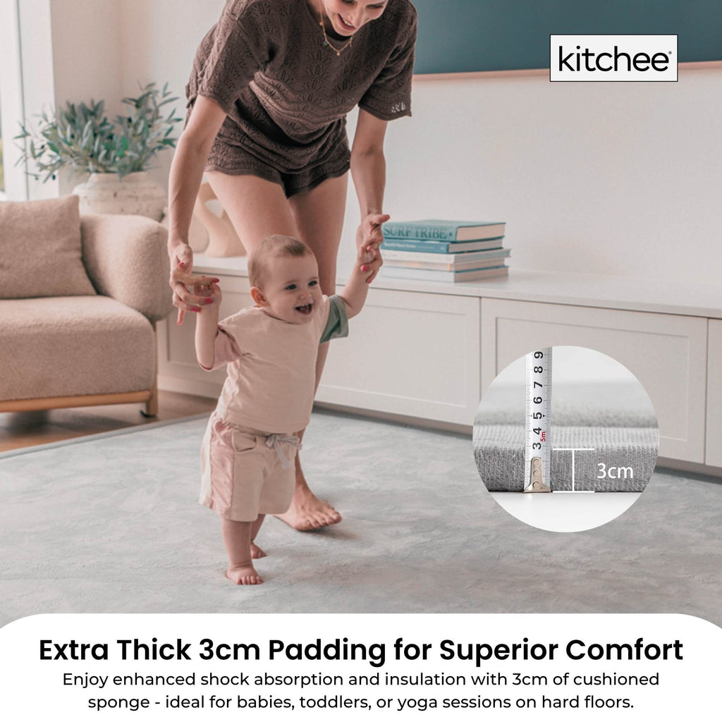 Kitchee Kids Foam Floor Play Mat 150x200cm – Padded, Thick and Soft in Grey The AuDHD Store