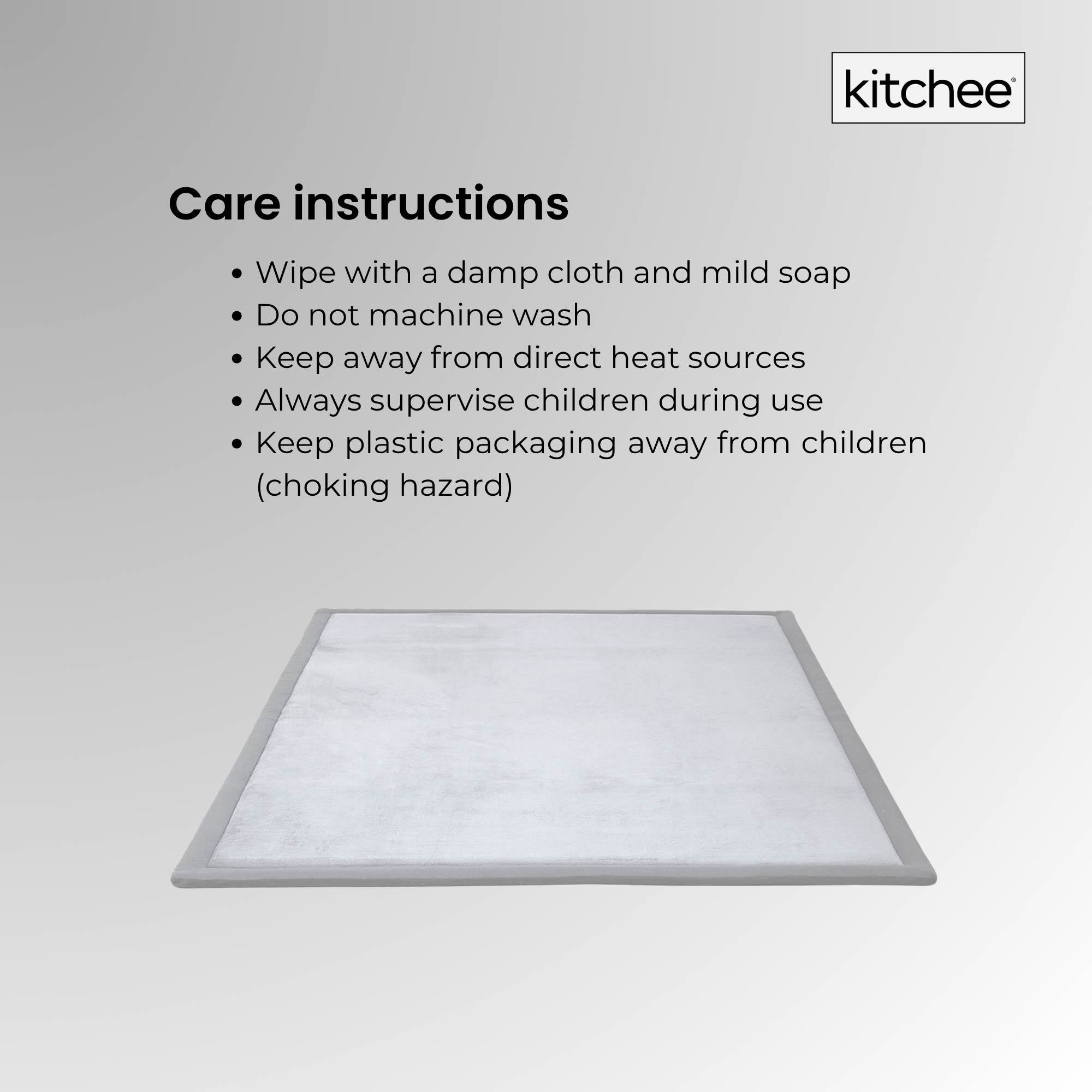 Kitchee Foam Floor Mat 150x200cm - Padded Thick Deep Soft Tatami Style Rug Grey