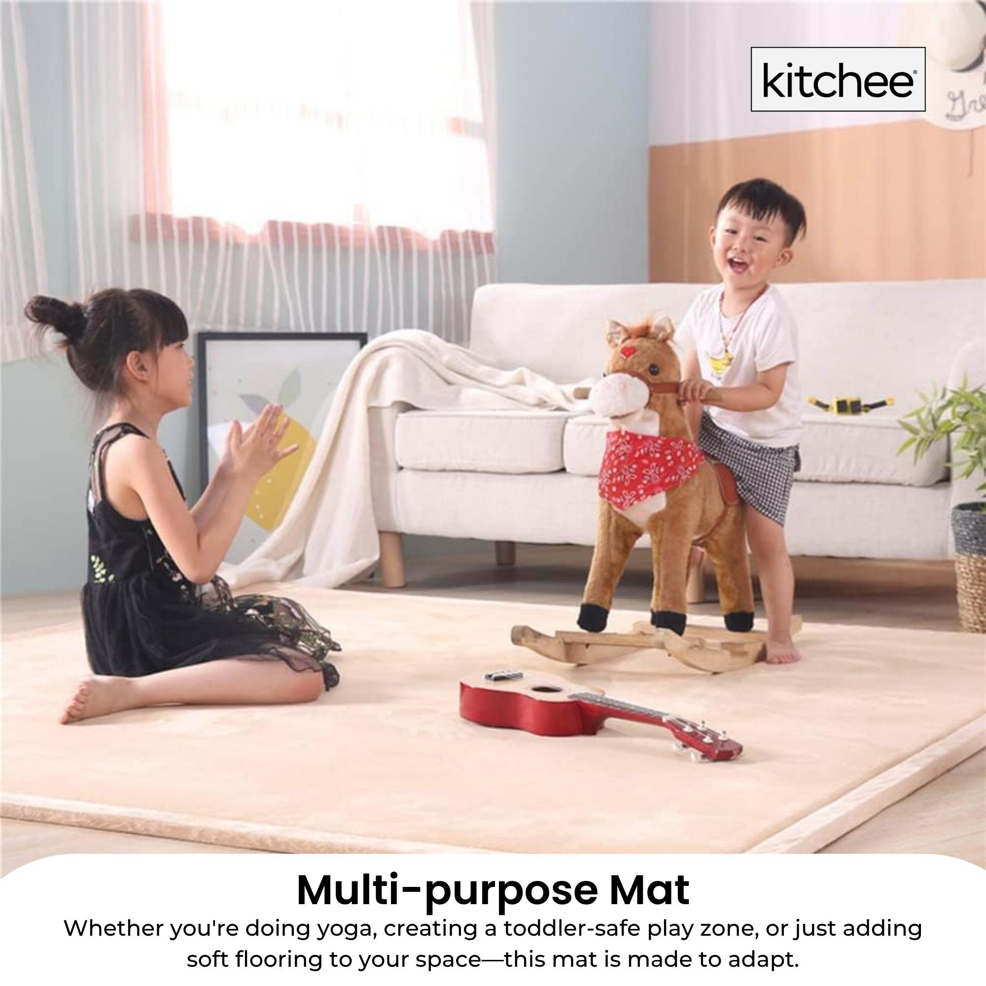 Kitchee Kids Foam Floor Play Mat 150x200cm – Thick, Padded, Soft in Cream The AuDHD Store