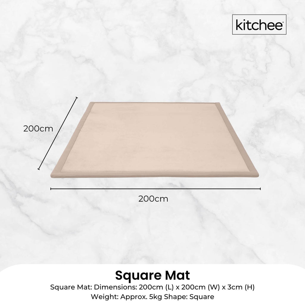 Kitchee Kids Foam Floor Play Mat 200x200cm – Padded, Thick and Soft in Cream The AuDHD Store