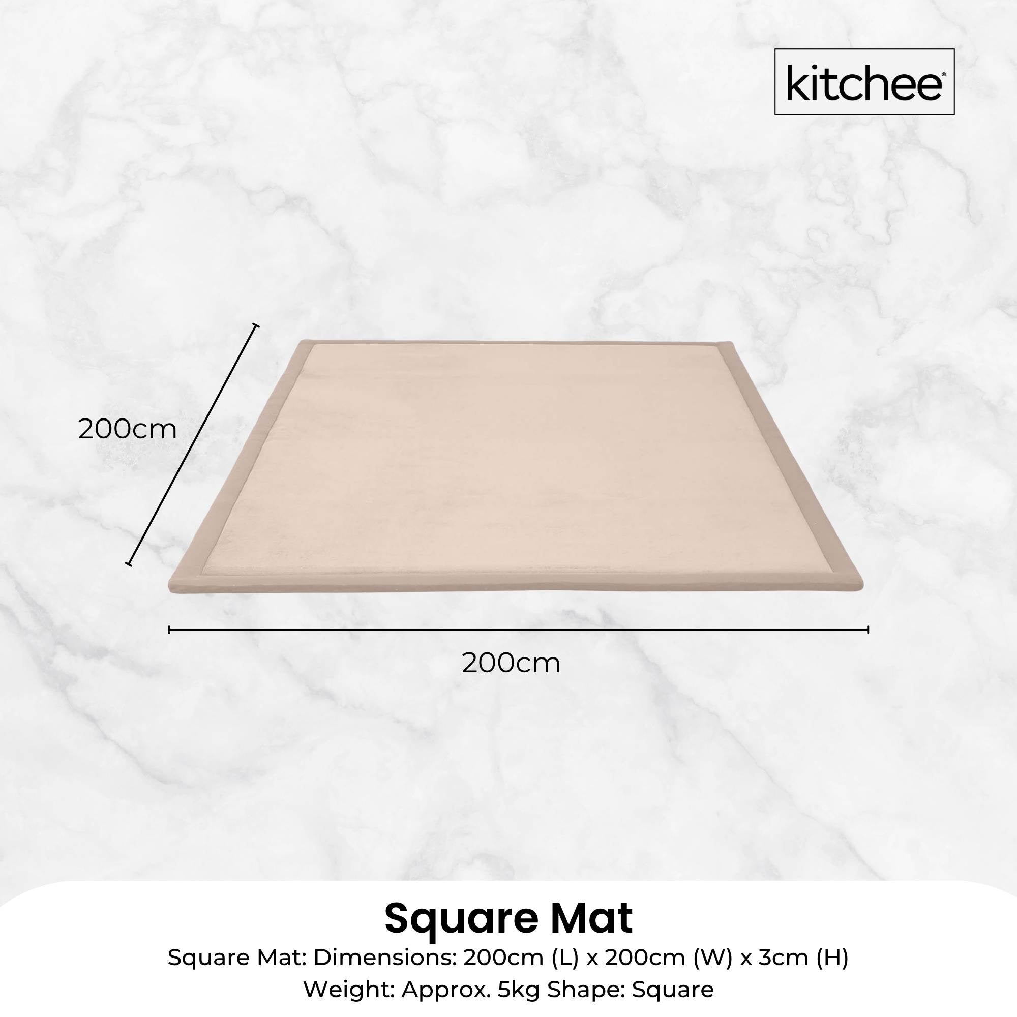 Kitchee Kids Foam Floor Play Mat 200x200cm – Padded, Thick and Soft in Cream The AuDHD Store
