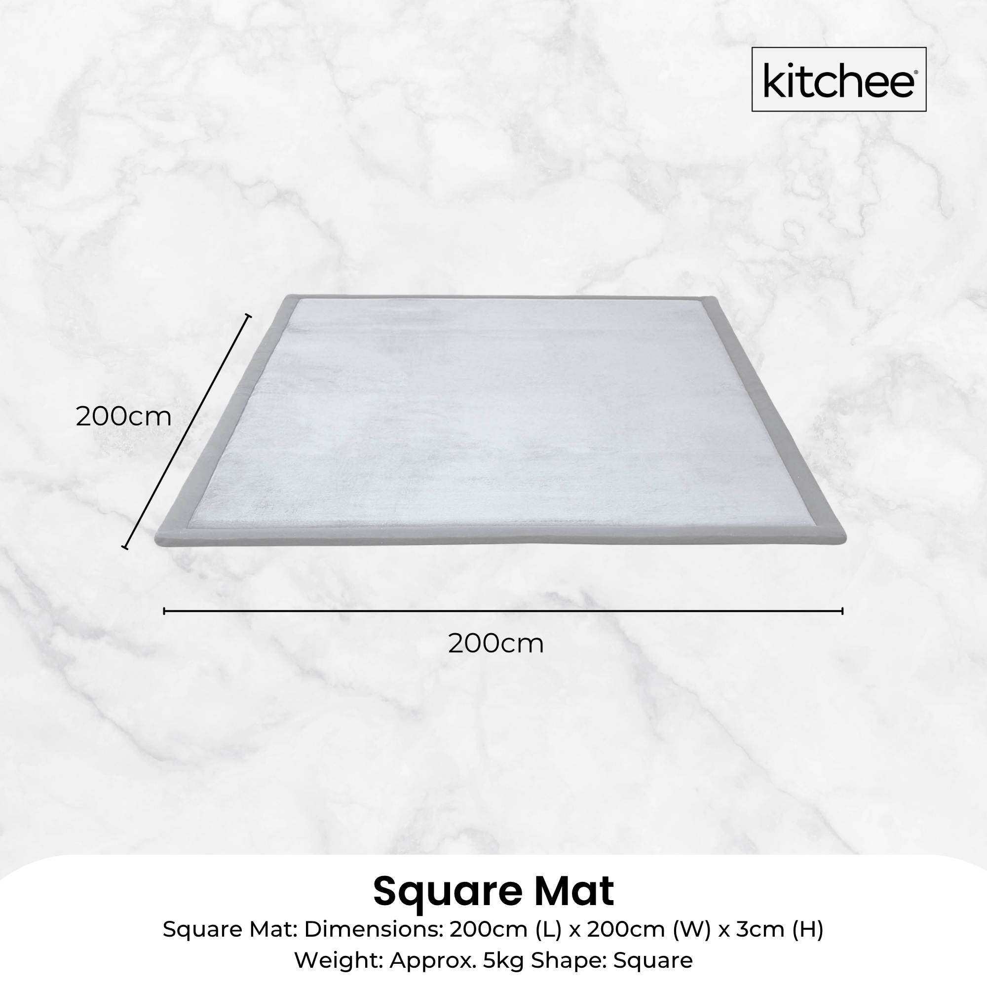 Kitchee Kids Foam Floor Play Mat 200x200cm – Padded, Thick and Soft in Grey The AuDHD Store