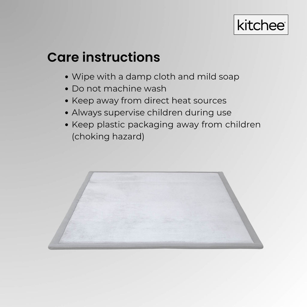 Kitchee Foam Floor Mat 200x200cm - Padded Thick Deep Soft Tatami Style Rug Grey