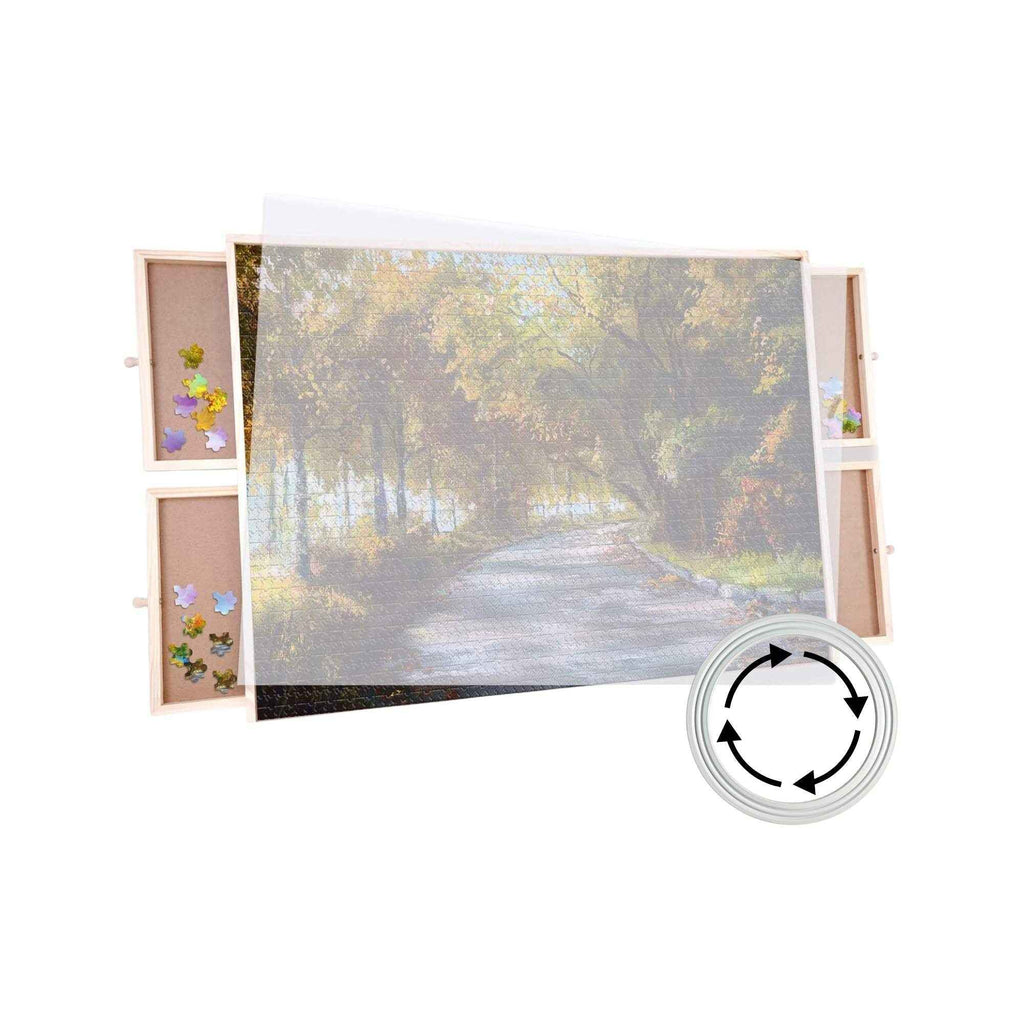 Rotating Puzzle Board - 1000pc capacity with 4 Drawers and Cover The AuDHD Store