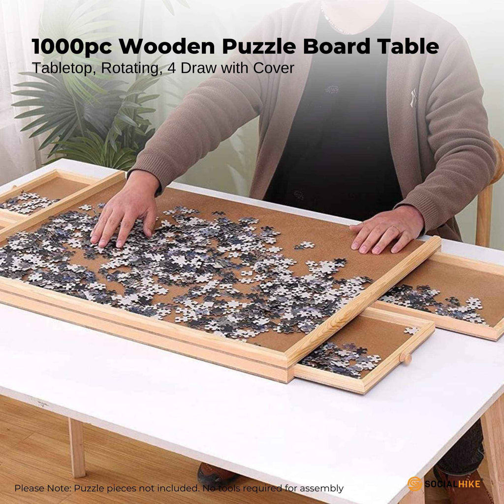 Rotating Puzzle Board - 1000pc capacity with 4 Drawers and Cover The AuDHD Store