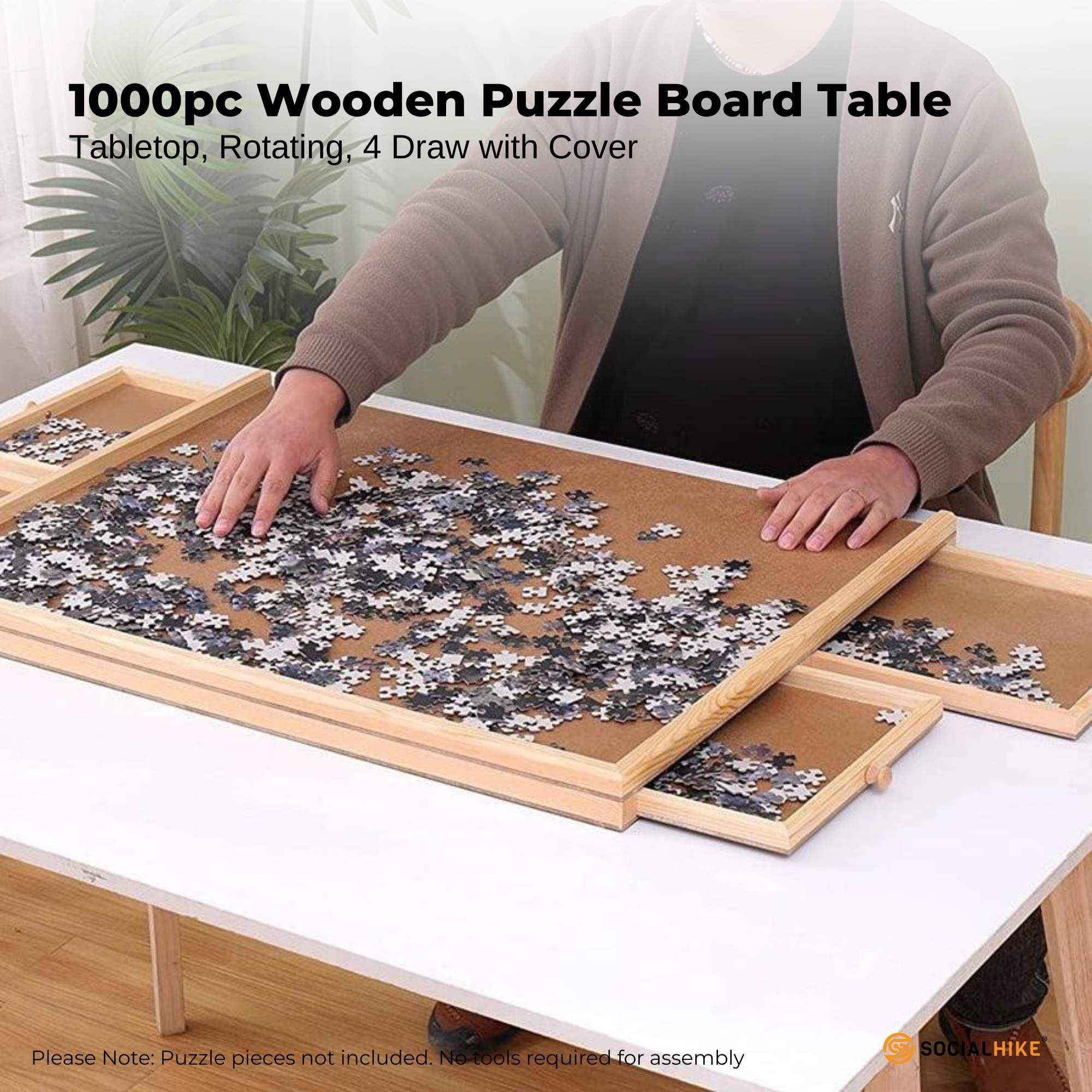 Rotating Puzzle Board - 1000pc capacity with 4 Drawers and Cover The AuDHD Store