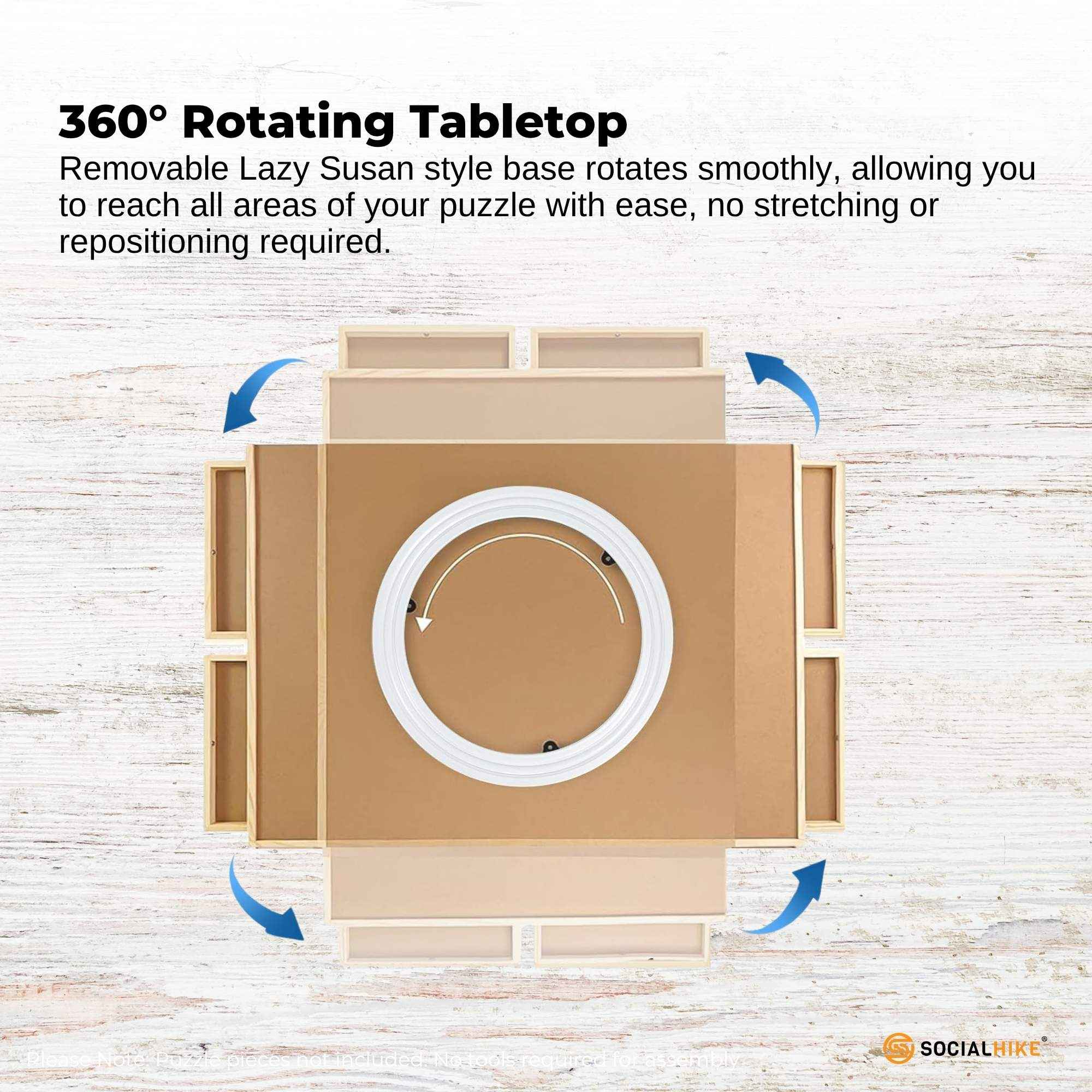 Rotating Puzzle Board - 1000pc capacity with 4 Drawers and Cover The AuDHD Store