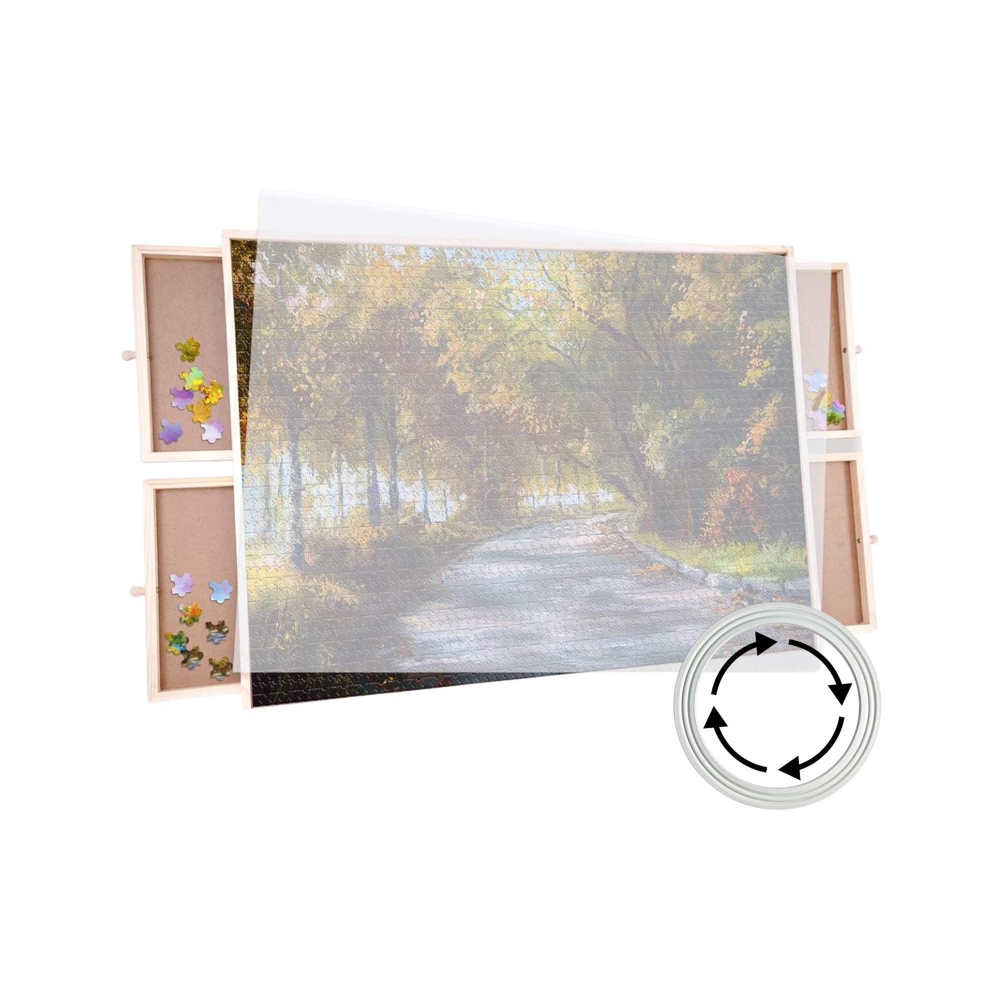Rotating Puzzle Board - 1000pc capacity with 4 Drawers and Cover