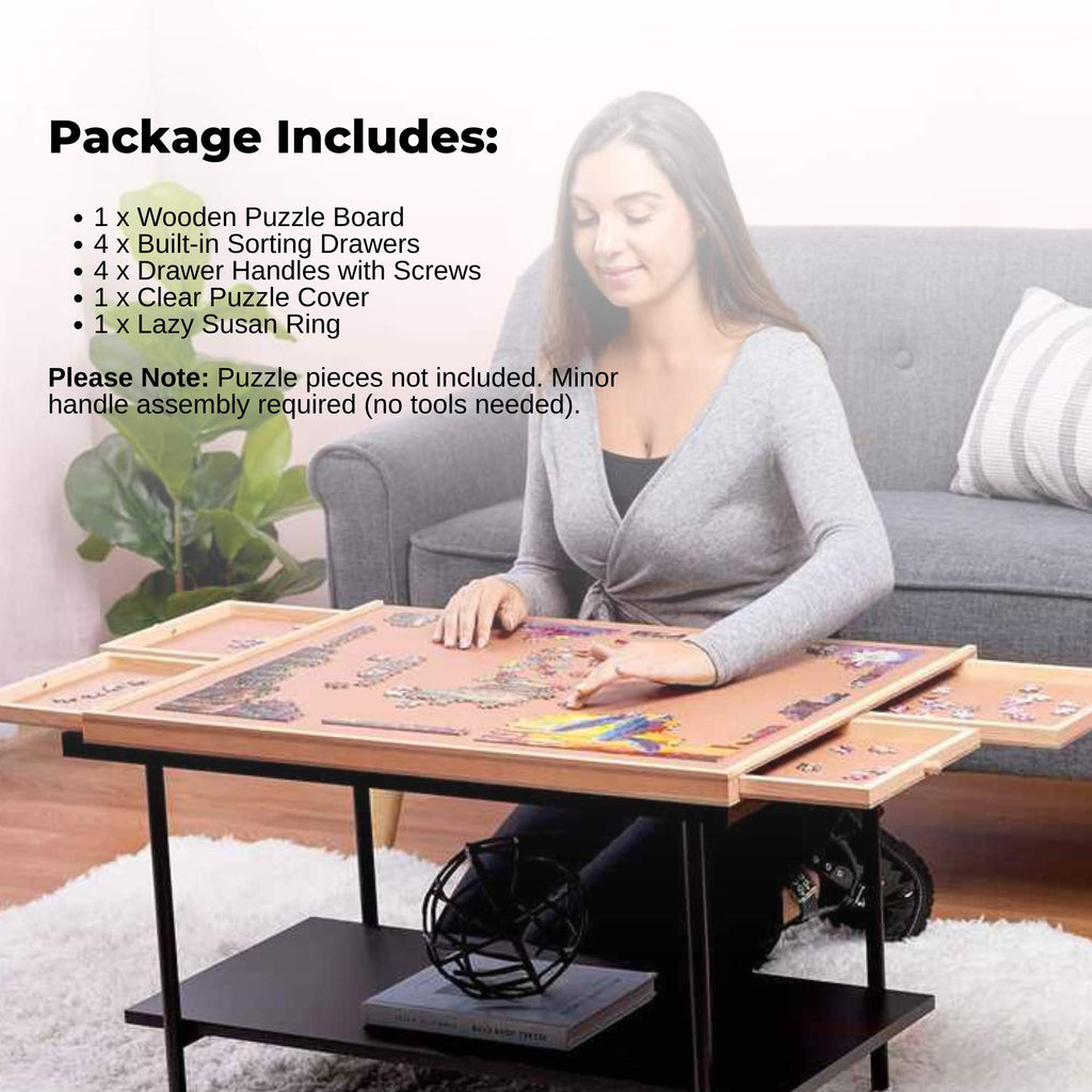 Rotating Puzzle Board - 1000pc capacity with 4 Drawers and Cover