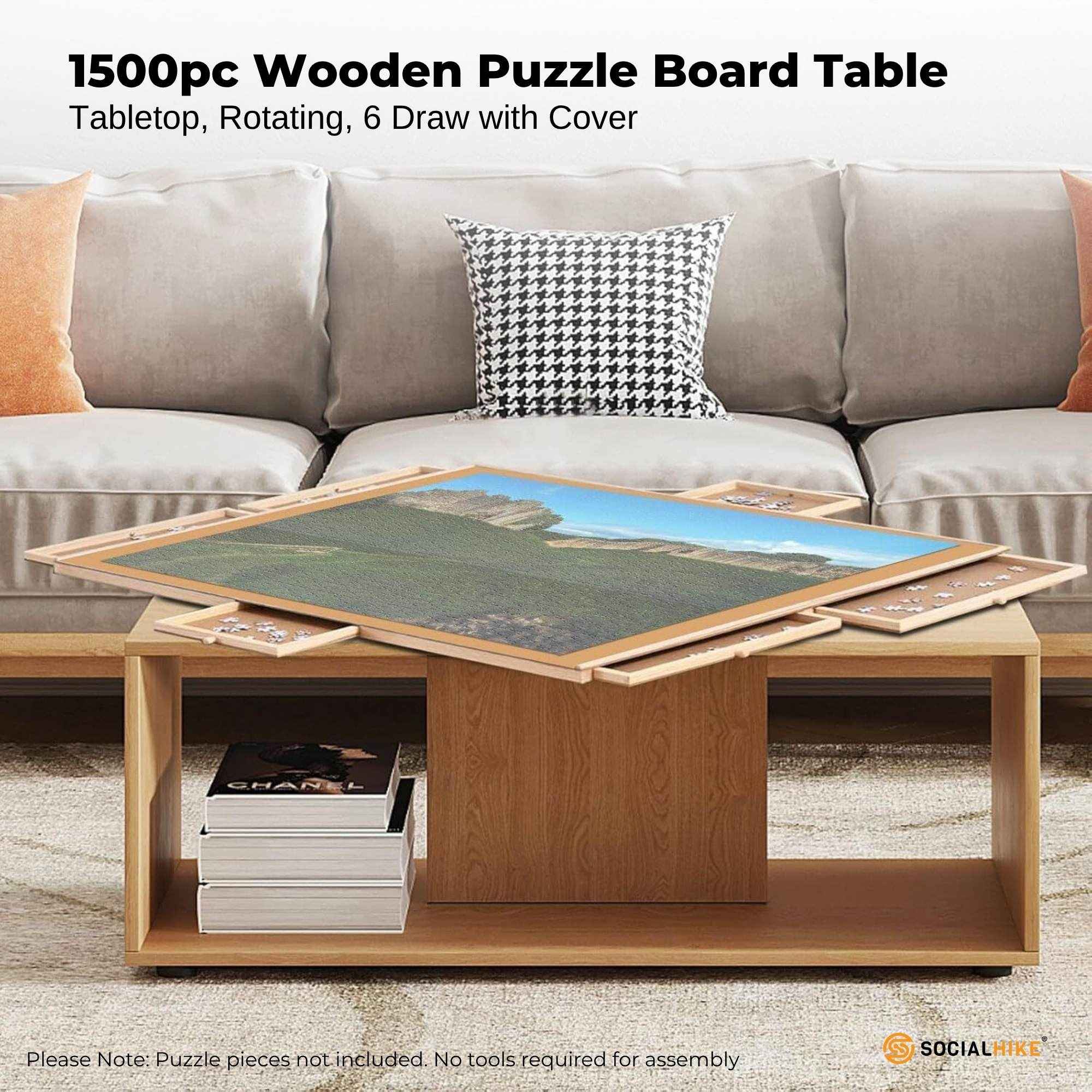 Rotating Puzzle Board - 1500pc capacity with 6 Drawers and Cover The AuDHD Store