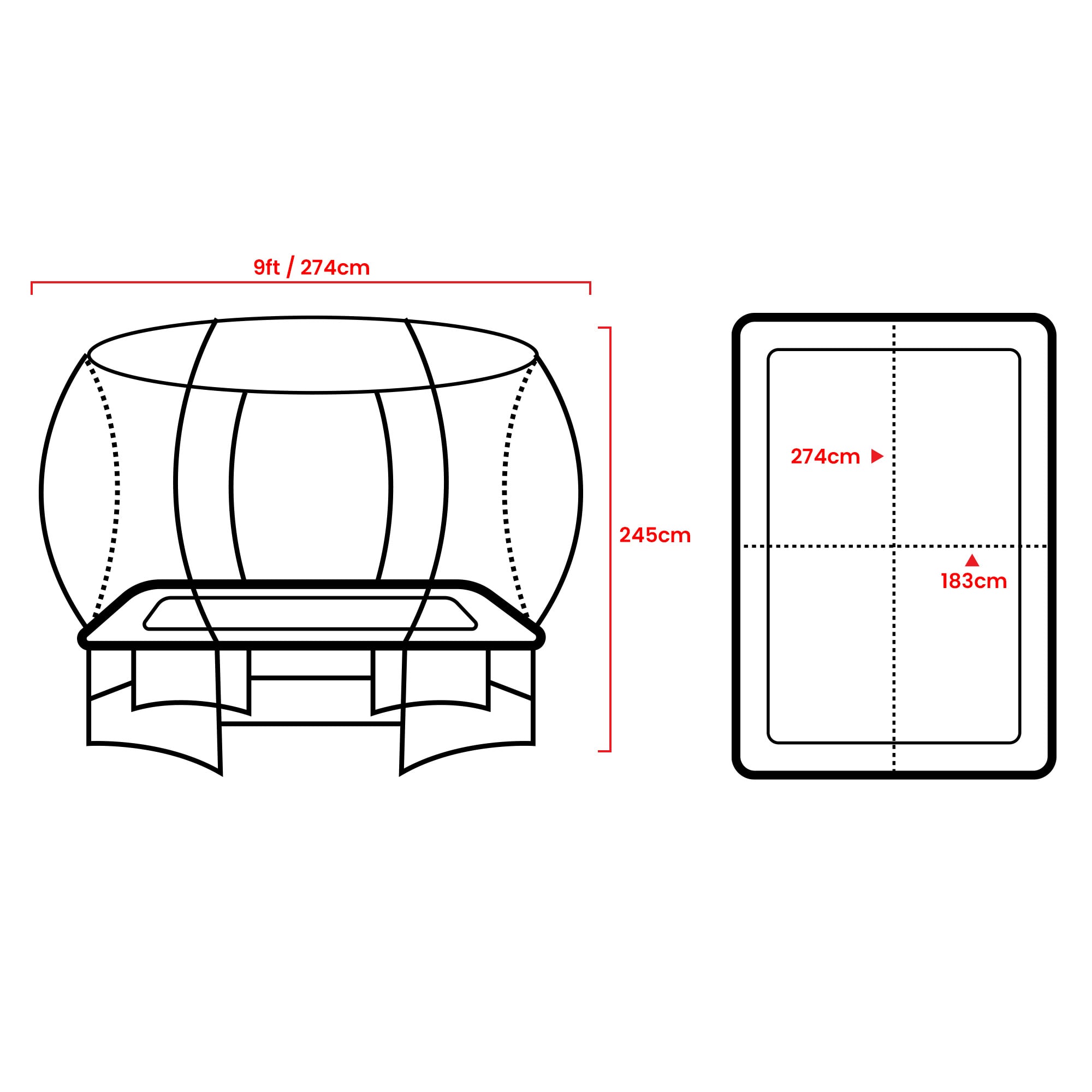 Kahuna 6ft x 9ft Rectangular Trampoline with Basketball Set – Rainbow The AuDHD Store