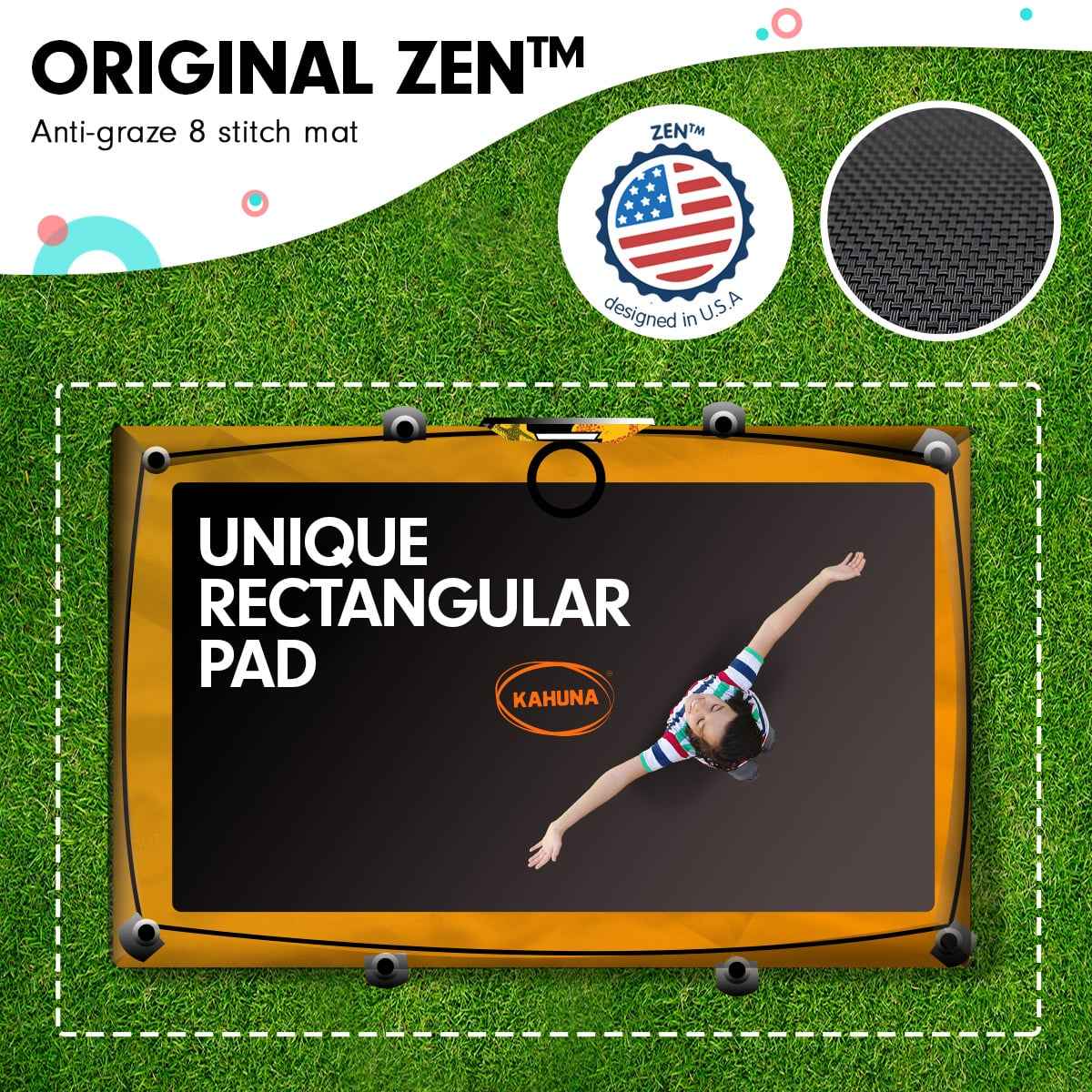 Kahuna Rectangular Trampoline 6x9ft with LED Basketball Set – Rainbow The AuDHD Store