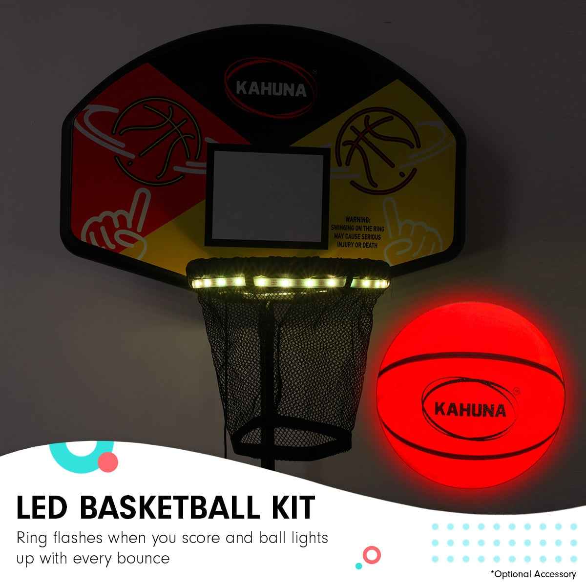 Kahuna Rectangular Trampoline 6x9ft with LED Basketball Set – Rainbow The AuDHD Store