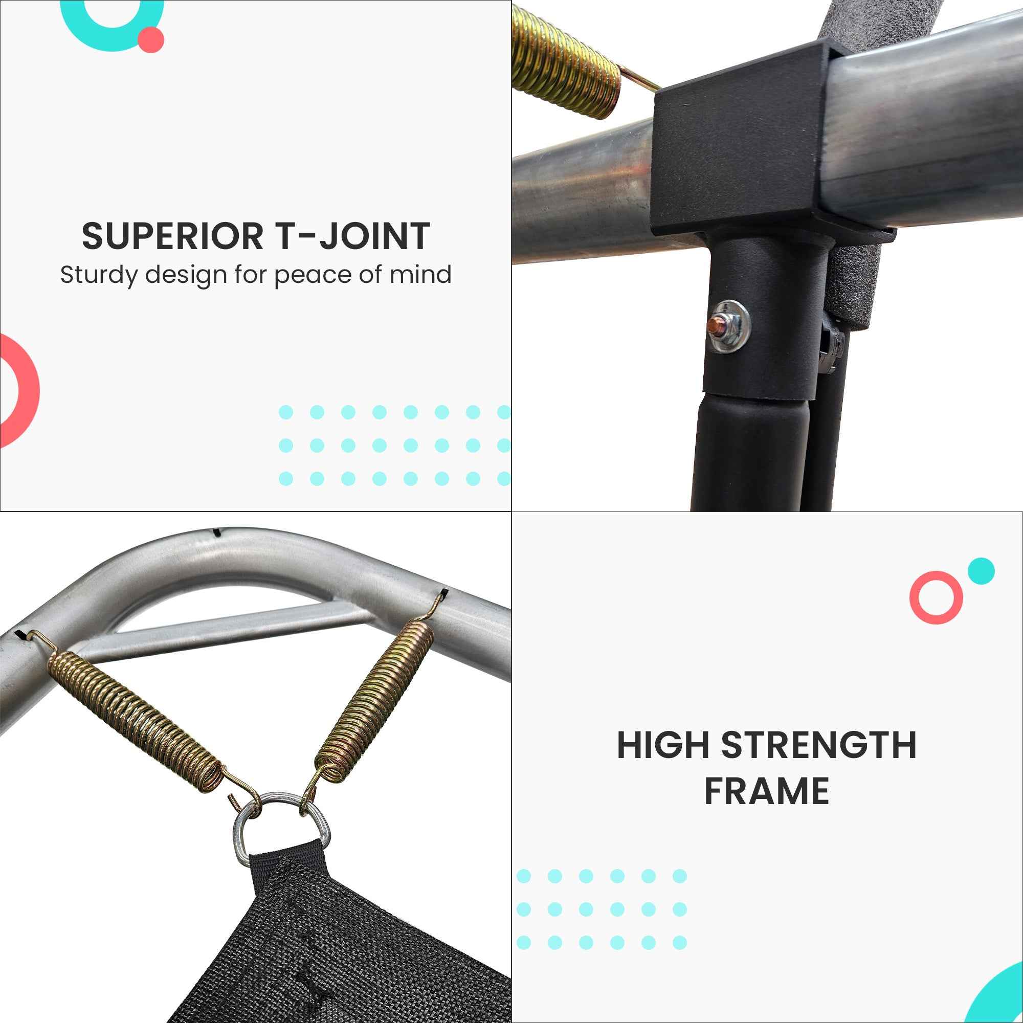 Kahuna Rectangular Trampoline 6x9ft with LED Basketball Set – Rainbow The AuDHD Store