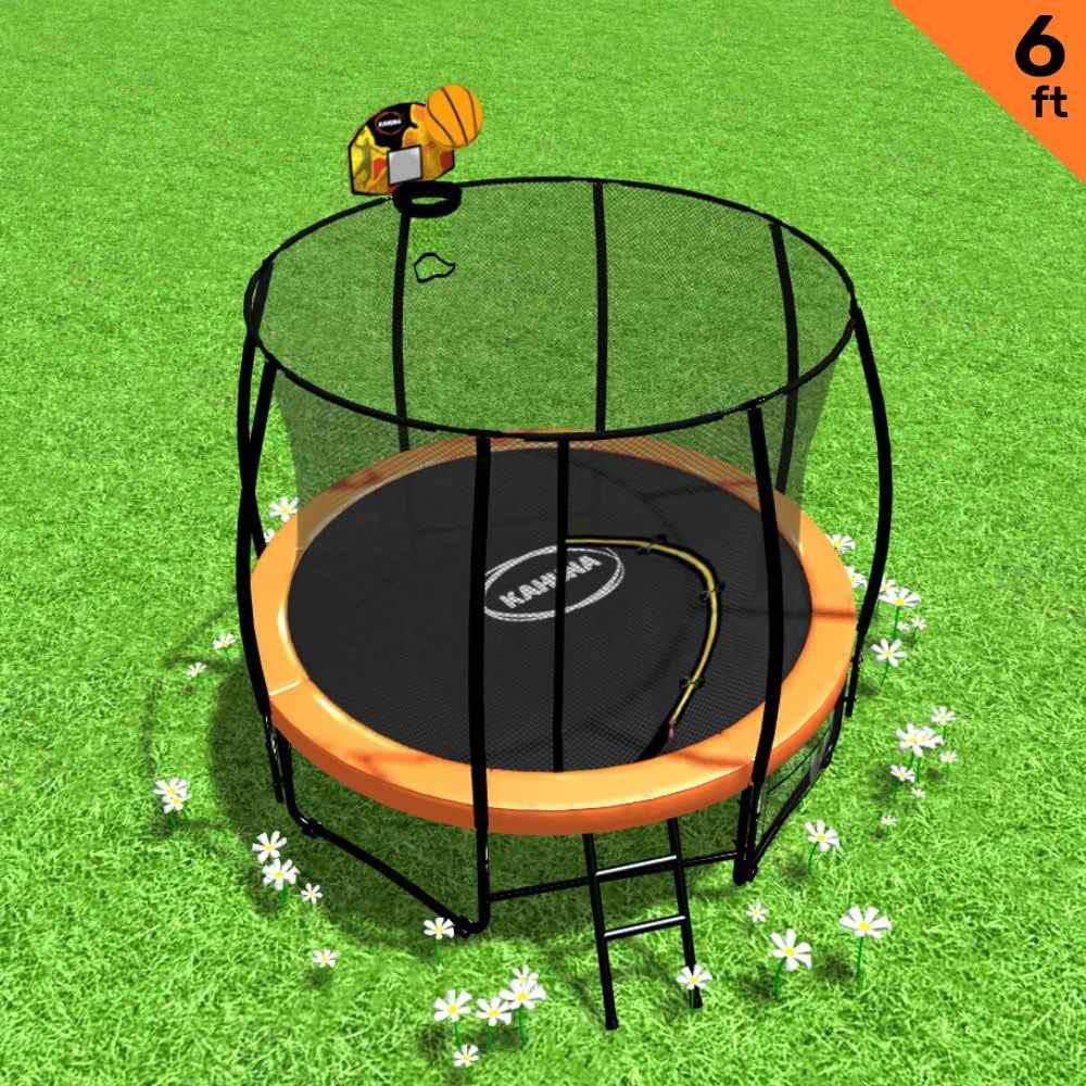 Kahuna Classic 6ft Trampoline with Basketball Hoop – Orange The AuDHD Store