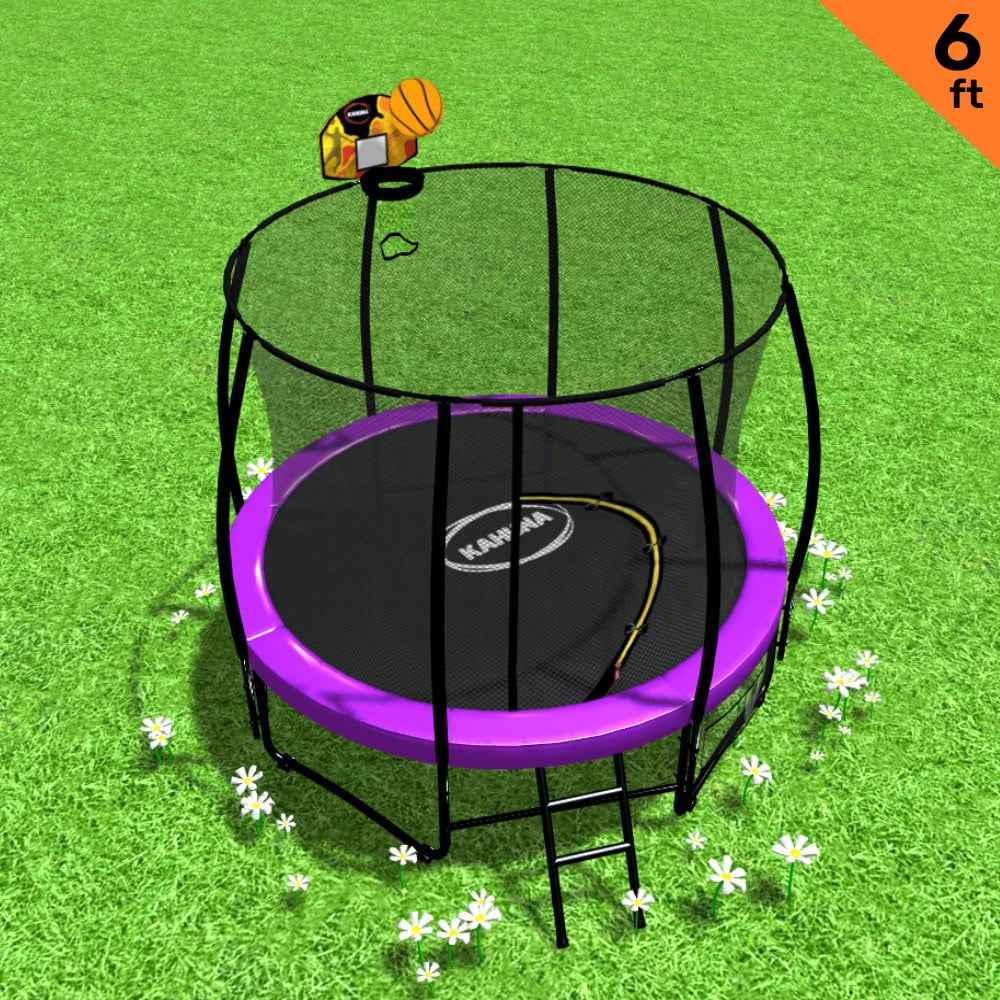 Kahuna Classic 6ft Trampoline with Basketball Hoop – Purple The AuDHD Store