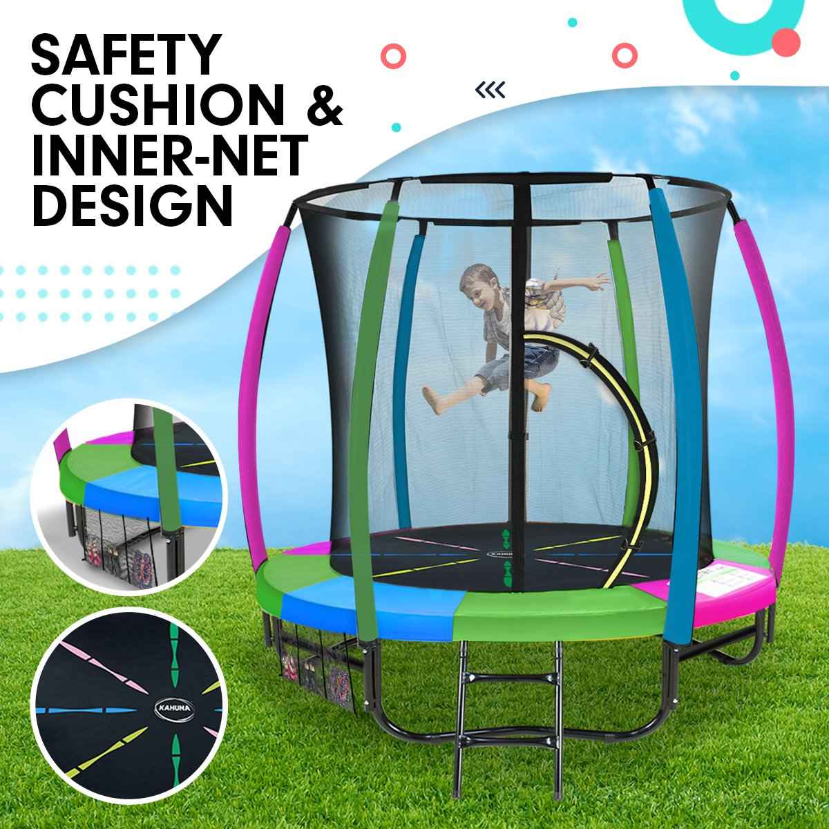 Kahuna 6ft Trampoline - Rainbow The AuDHD Store
