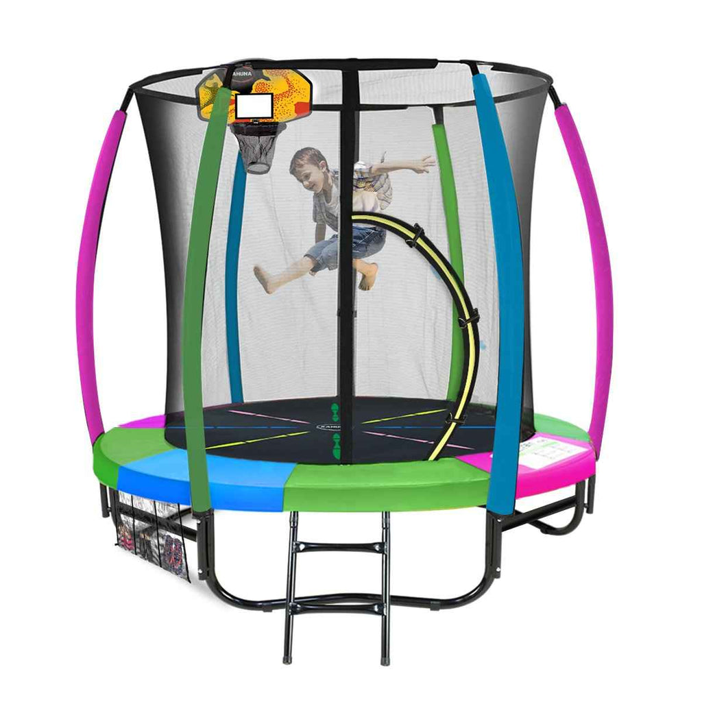Kahuna Classic 6ft Trampoline with Basketball Set - Rainbow The AuDHD Store