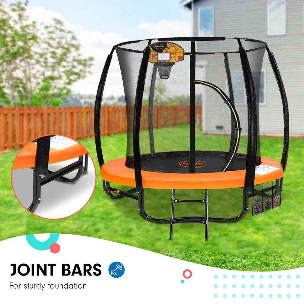 Kahuna 8ft Trampoline with Basketball Hoop Set - Orange The AuDHD Store
