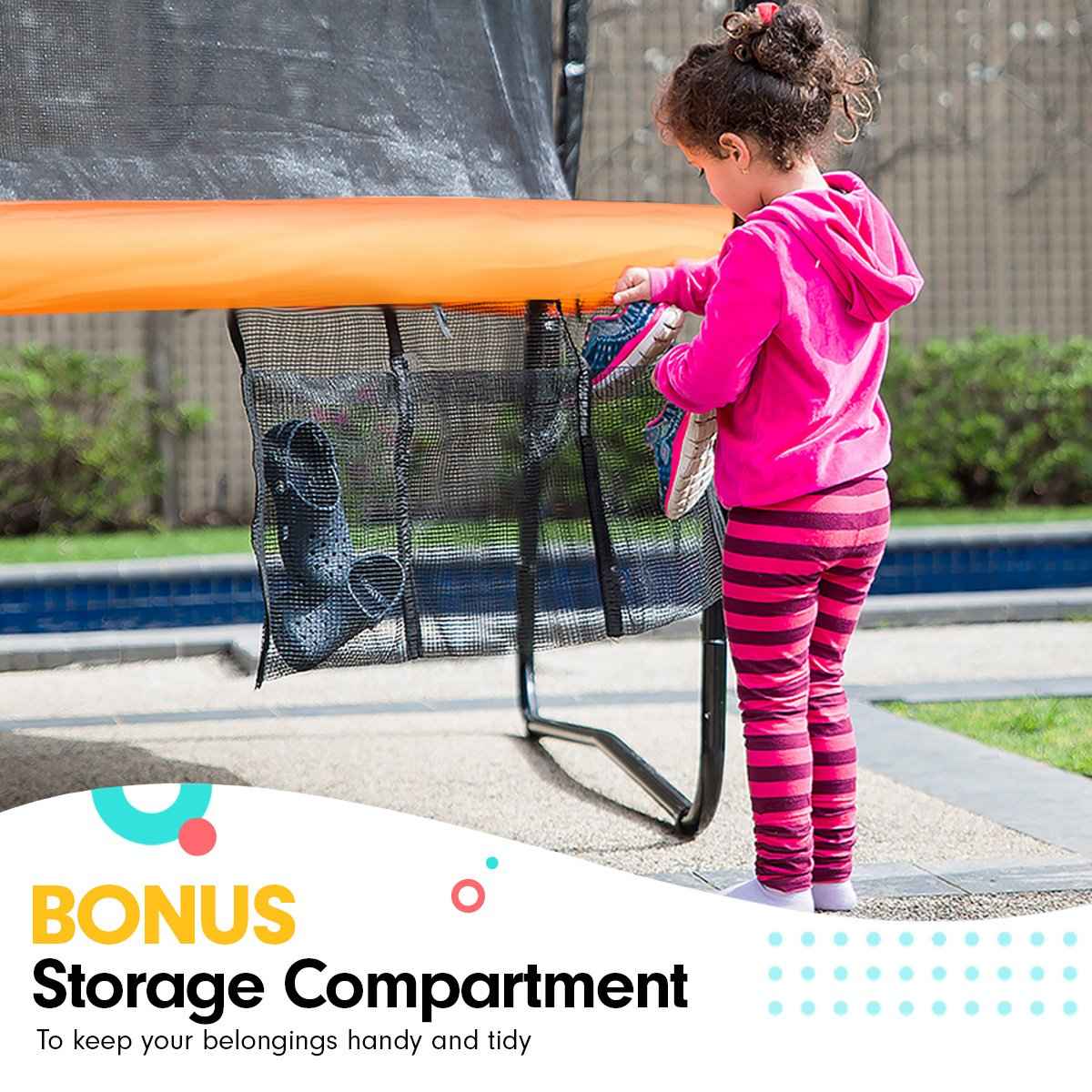 Kahuna 8ft Trampoline with Basketball Hoop Set - Orange The AuDHD Store
