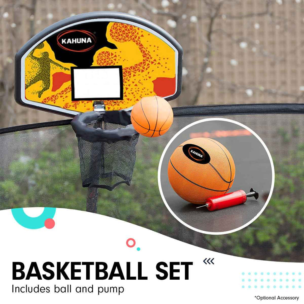 Kahuna 8ft Trampoline with Basketball Hoop Set – Rainbow The AuDHD Store