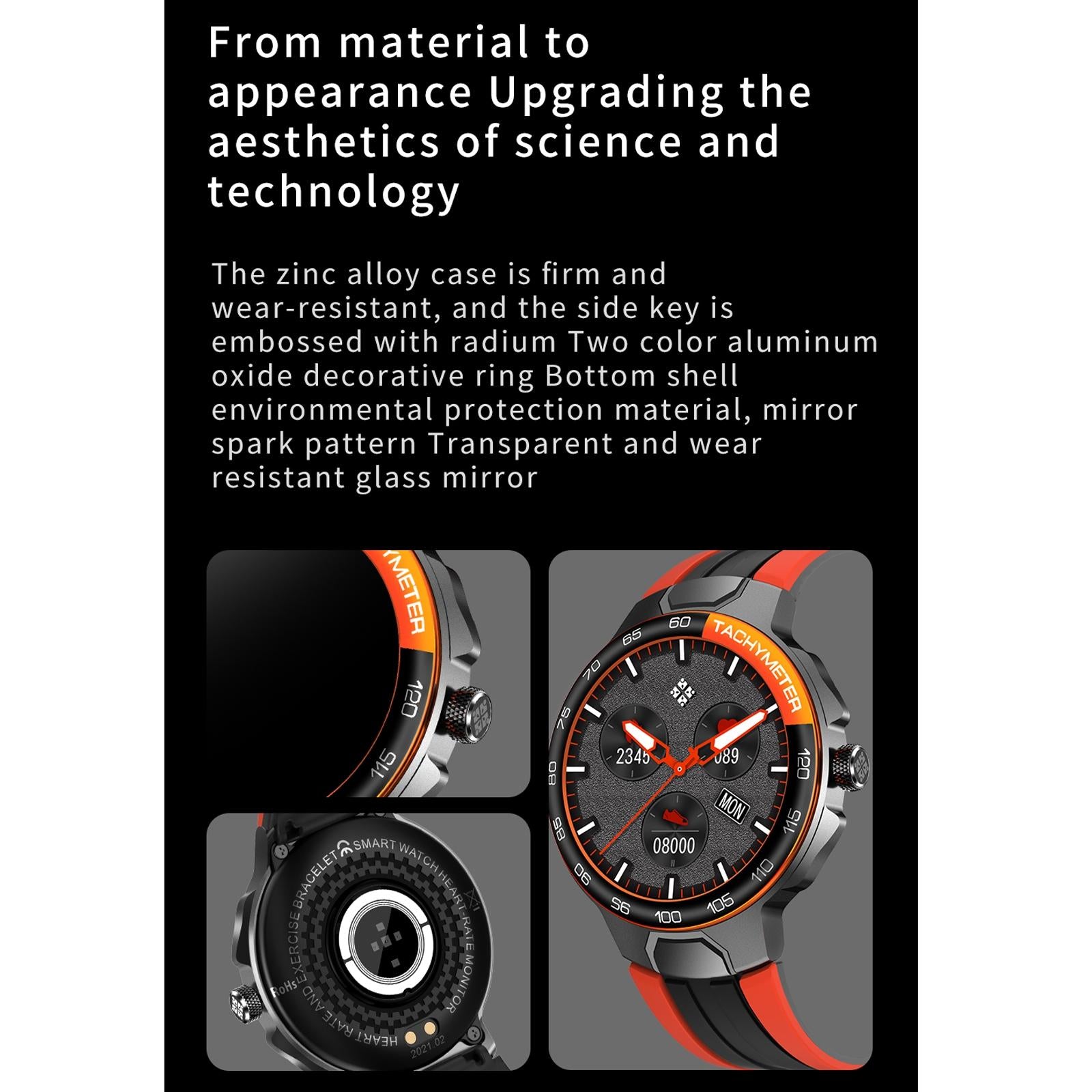 Waterproof Smart Watch with Intelligent Health Tracking - Orange The AuDHD Store