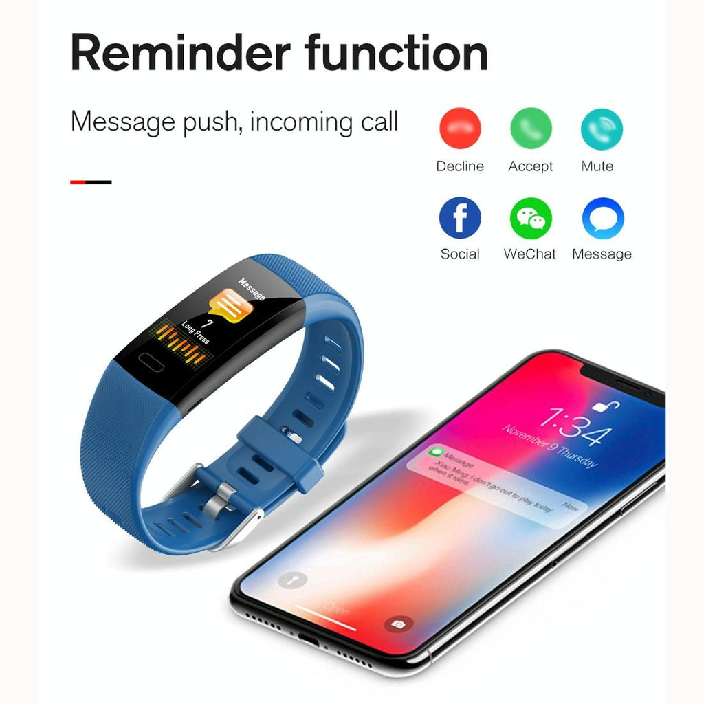 Smart Bracelet with Health Monitoring and Call Reminder- Black The AuDHD Store