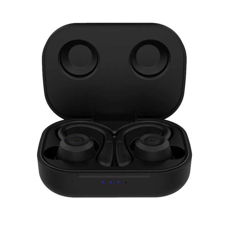 Waterproof T20 Bluetooth Earphones with Charging Box and Noise-cancelling Hooks - Grey The AuDHD Store