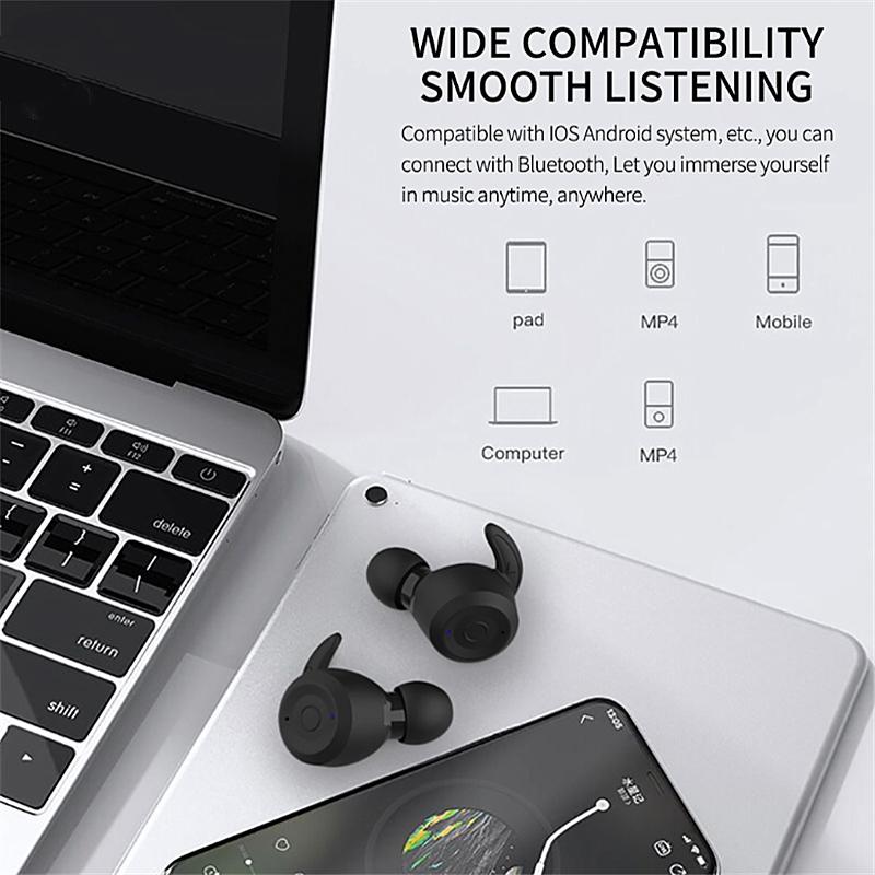 Waterproof T20 Bluetooth Earphones with Charging Box and Noise-cancelling Hooks - White The AuDHD Store
