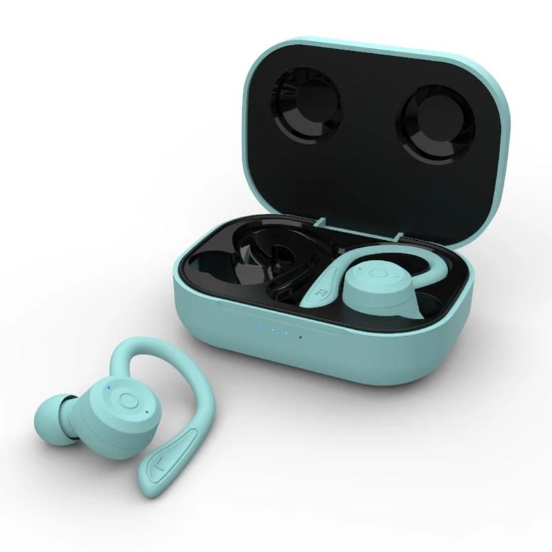 Waterproof T20 Bluetooth Earphones with Charging Box and Noise-cancelling Hooks - White The AuDHD Store